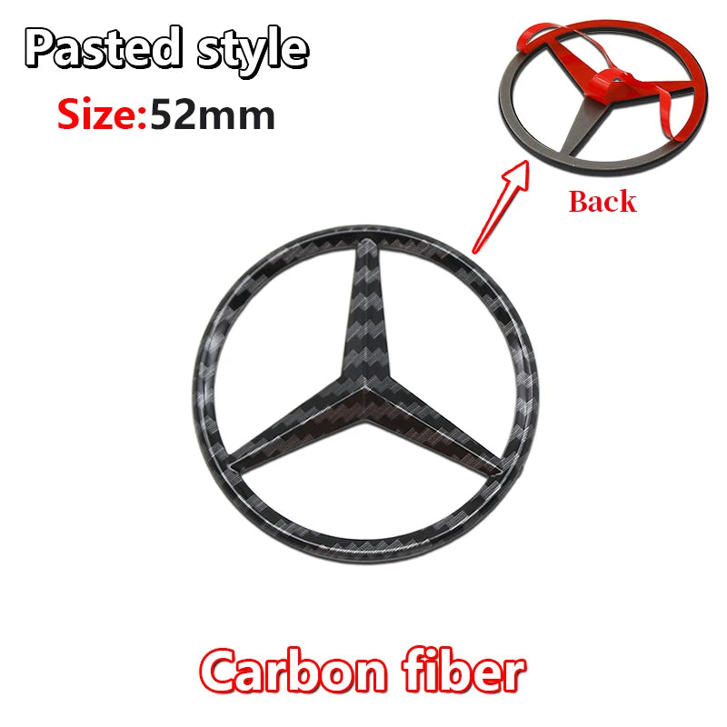 52mm 57mm Pins Sticker Car Steering Wheel Emblem Badge For Mercedes C E S Class CLA CLS W212 W205 W204 Styling Accessories Trim