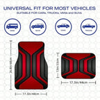 2pcs/4pcs Cool Red and Black Printed Car Floor Mats | Durable Polyester,  Universally Applicable for Trucks, Sedans, SUVs