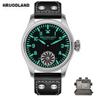 HRUODLAND Pilot Watch for Men BGW-9 Luminous Mechanical Wristwatch 316L Stainless Steel Sapphire Glass 10ATM Waterproof F016