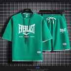 2026 Men's summer suit high quality round neck men's T-shirt 2 pieces shorts running quick dry leisure quick dry.