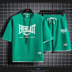 2026 Men's summer suit high quality round neck men's T-shirt 2 pieces shorts running quick dry leisure quick dry.
