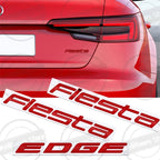 Metal 3D For Ford Fiesta Edge Badge Letter Logo Car Rear Trunk Body Sticker Emblem Glossy Black Accessories