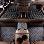 PU Leather Waterproof Universal Car Floor Mats 5Pcs Front & Rear Auto Foot Pad Protector Automobile Interior Carpet Set