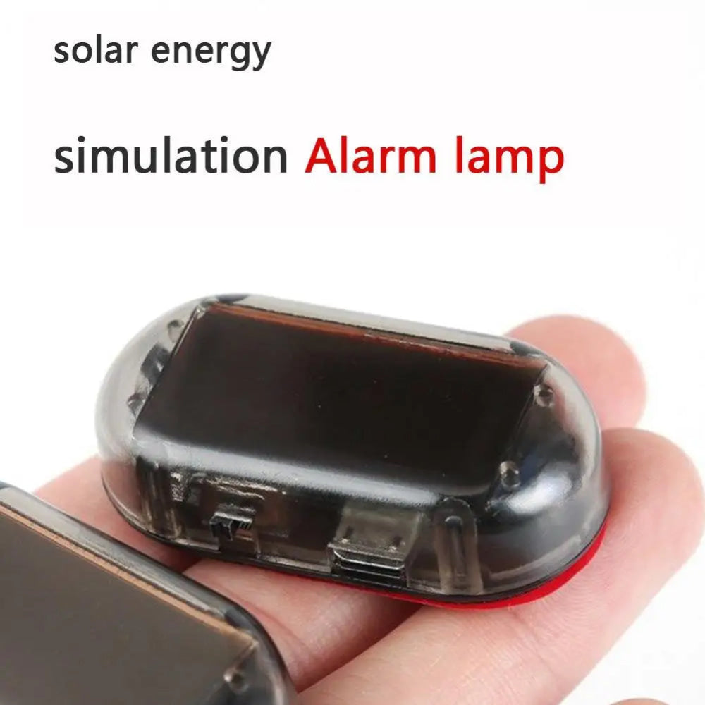 Luz de seguridad falsa para coche con energía Solar, alarma simulada, lámpara LED intermitente inalámbrica, luz de precaución de advertencia antirrobo, 1 Uds.
