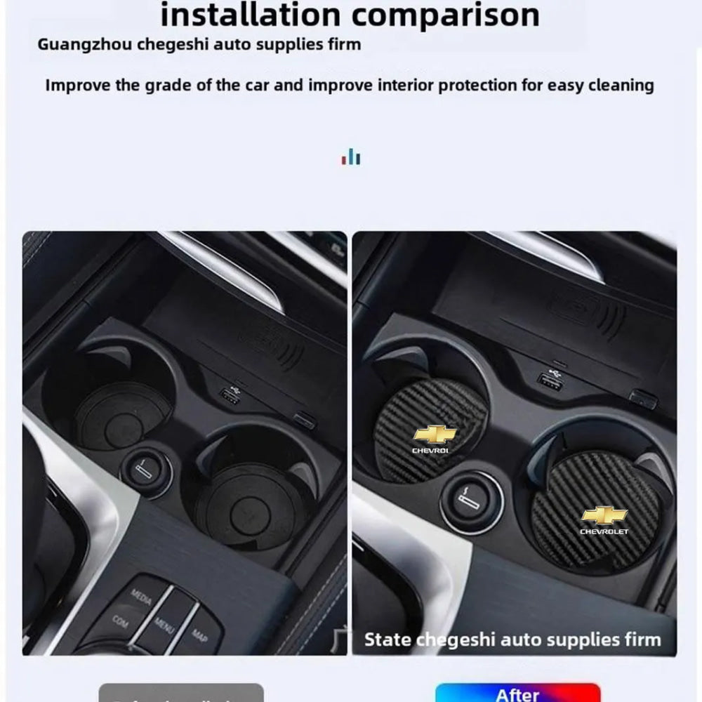 Car Cup Holder Coaster Anti-Slip Car Water Cup Pad For Chevrolet Onix Cruze Silverado Impala Equinox Malibu Tahoe Cobalt Camaro