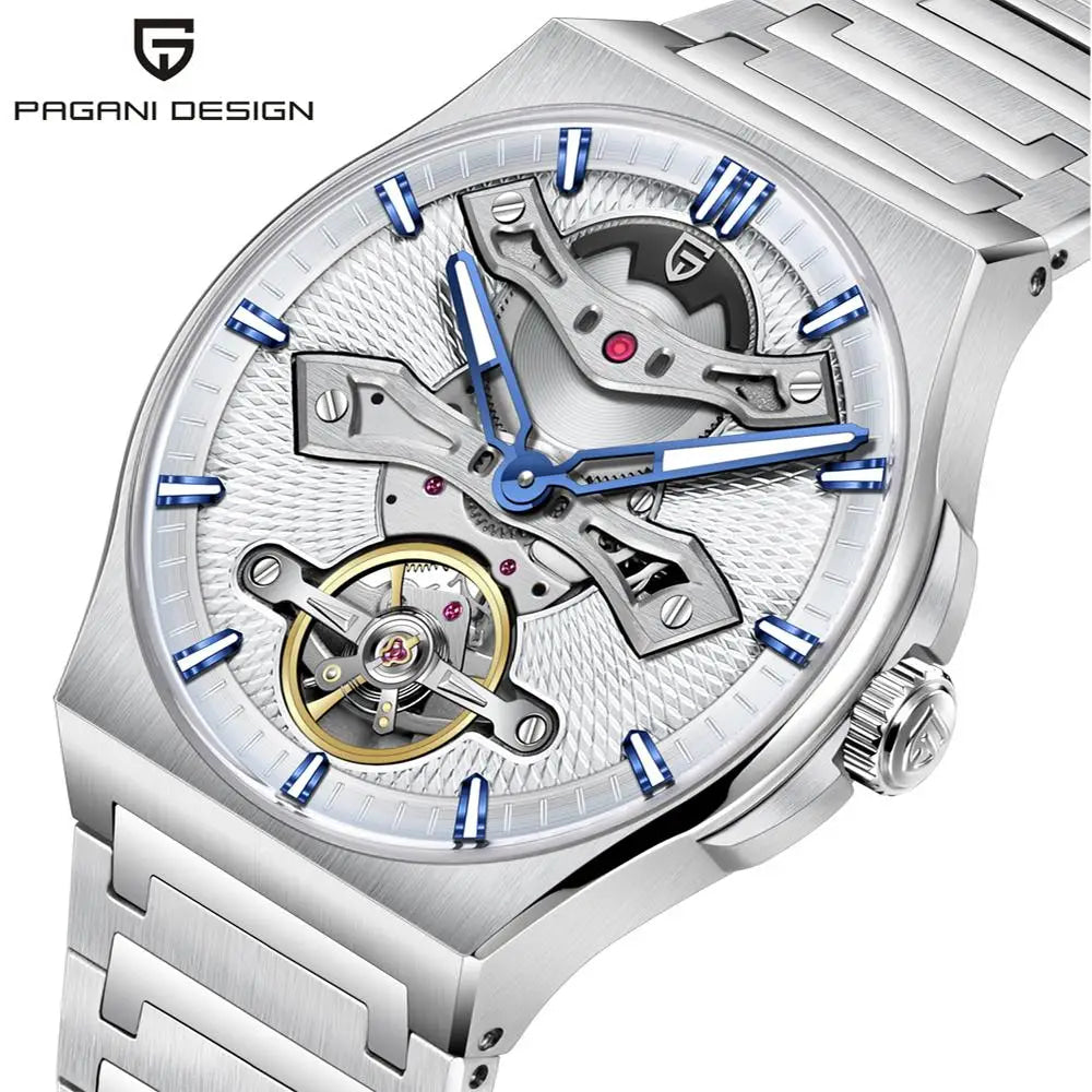 PAGANI DESIGN New 42MM Hollow Tourbillon Luxury Men Mechanical Watch Sapphire Glass Automatic Watches For Men Relojes hombres