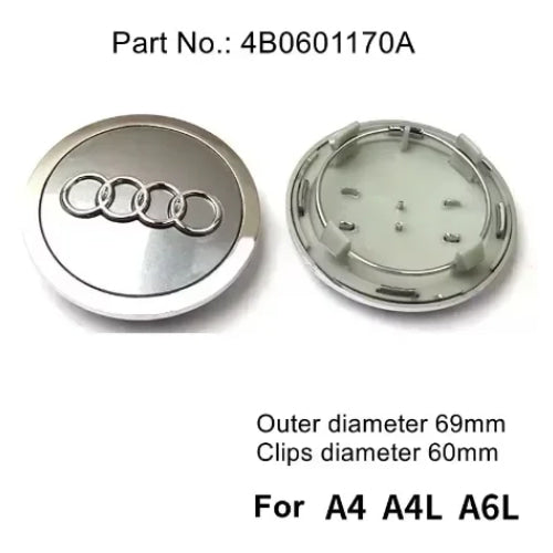 4pcs AUDI 60/61/68/69/77MM/135MM Car Wheel Center Hup Cap Cover for A6L A7 A8 A3 A4 A5 A6 S3 S4 Q3 Q5 Q5L Q7 RS3 RS4 RS5 RS6 TT