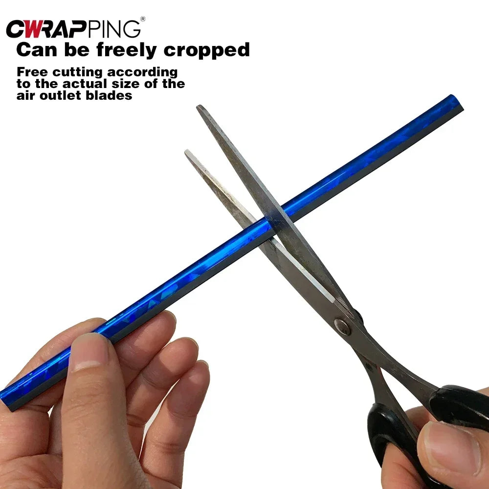 10 Uds. De accesorios coloridos para coche, bricolaje, salida de aire acondicionado Interior, rejilla de ventilación, tira decorativa cromada, decoración de estilo de coche