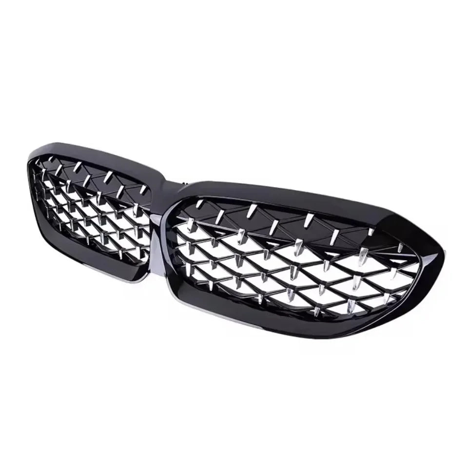 XVIP For BMW G20 3-Series G20 G21 G28 2019-2023 Front Bumper Hood Kidney Racing Grilles Replacement Black Diamond Meteor Style