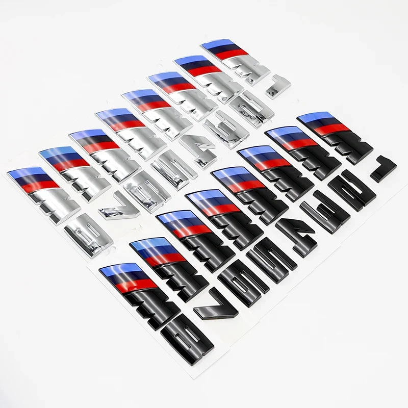 3D ABS Car Fender Trunk Rear Logo Letter Emblem For BMW M Logo M1 M2 M3 M4 M5 E83 F39 F10 F30 F48 M6 M7 M8 Auto Exterior Parts