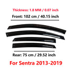 Window Visor for Nissan Sentra/Sylphy 2013-2019 | 4pcs Rain Guard Wind Deflector | Car Weather Shield Accessory