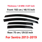 Window Visor for Nissan Sentra/Sylphy 2013-2019 | 4pcs Rain Guard Wind Deflector | Car Weather Shield Accessory