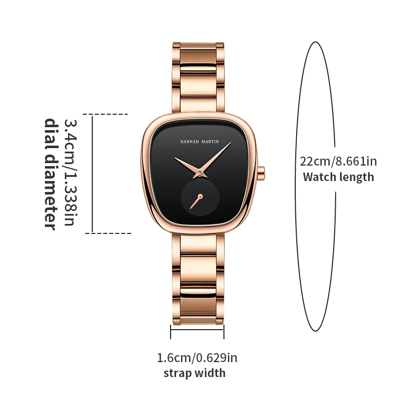 2025 nuevo reloj de pulsera de cuarzo para mujer 34mm barril de vino oro rosa cronómetro negro estilo minimalista de moda relojes ovalados para mujer