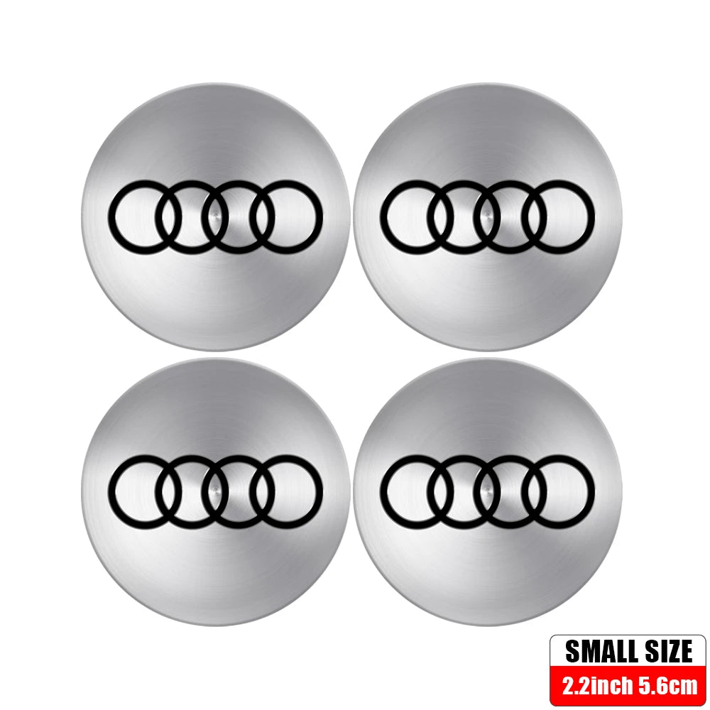4pcs 56/65mm Car Wheel Center Hub Stickers 60/68mm Wheel Center Hub Caps Cover For AUDI A3 A4 A1 Q3 Q4 Q5 Q6 Q7 Q8 TT RS Sline