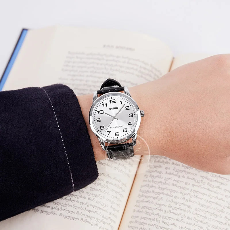Casio Watch for Men Simple Minimalist Business Style Fashionable Design Water Resistant Quartz Movement MTP-V001