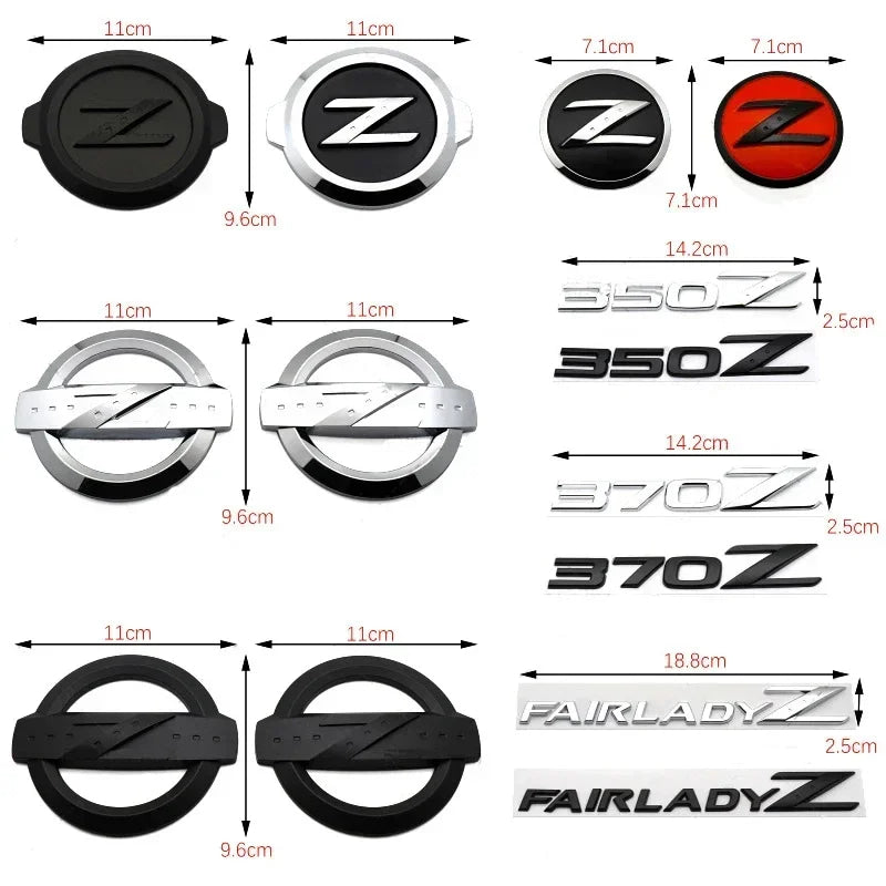 Car Front Emblem Sticker Auto Rear Trunk Badge for Nissan Z 350Z 370Z Fairlady Z3 Z34 Altima Leaf Livina Maxima Qashqai Sylphy