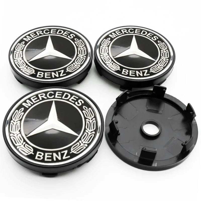 4Pcs 60mm 75mm Car Wheel Center Hub For Mercedes Benz AMG class W205 W203 GLC GLK W206 W220 W211 A180 Cap Rim Cover Accessories
