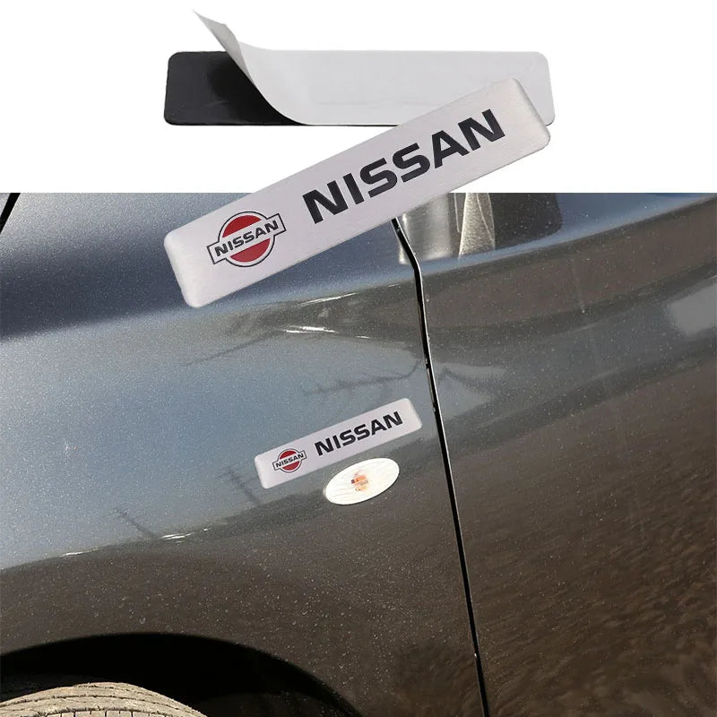 1pcs new aluminum 3D Car Fender side logo Car door Emblem Rear emblem car window sticker styling Accessories For Nissan