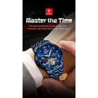 POEDAGAR Luxury Men Wristwatch Fashion Date Hollow Tourbillon Man Clock Automatic Mechanical Stainless Steel Men's Watches Reloj