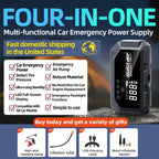Portable 12V 8000A smart emergency car jump starter, with emergency air pump, flashlight, and power bank. Suitable for all car