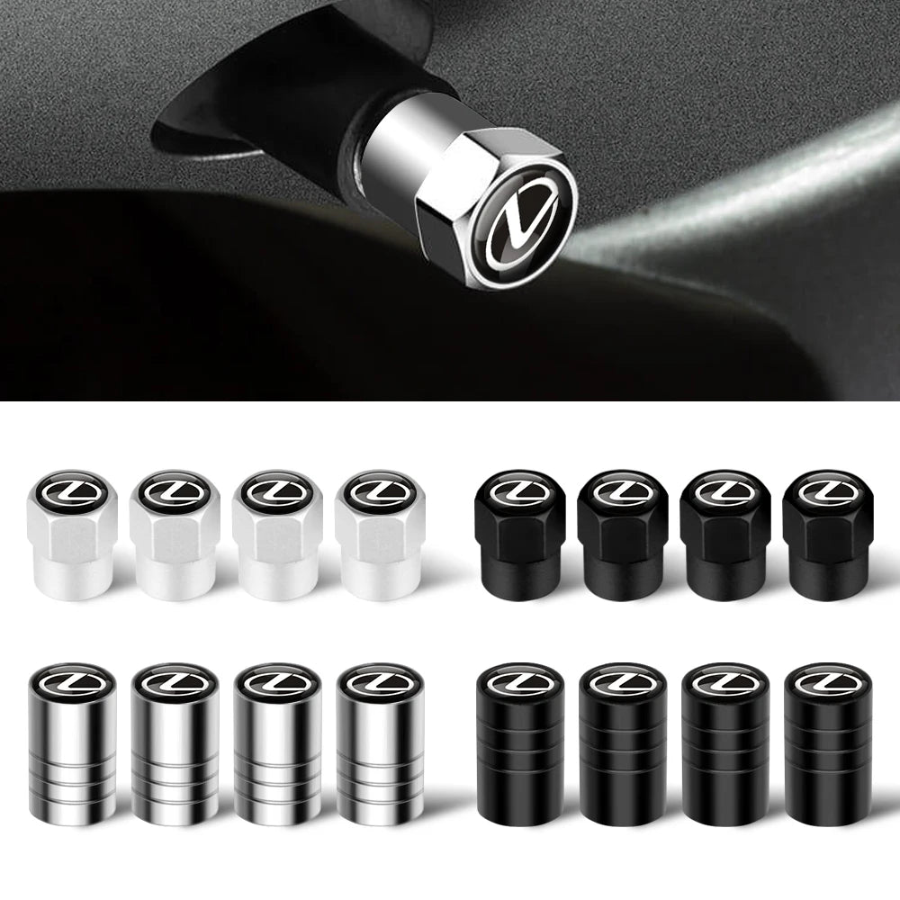 4Pcs Car Wheel Tire Air Valve Caps Stem Covers Exterior Accessories For Lexus LS LC IS350 ES300h ES300 IS250 IS220d NX350h RX LX