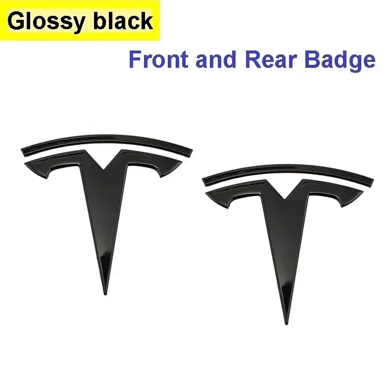 CAR Tesla Model 3 Mode Y Zinc Alloy Car Front Hood Logo Sticker Styling Auto Body Rear Trunk Emblem with Radian Accessories