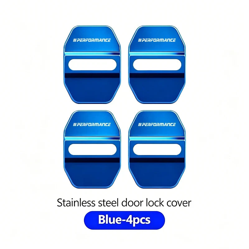 4Pcs Zinc Alloy  Car Door Lock Buckle Protection Cover Anti-Collision Shock Absorbing Cushion Stickers For BMW G80 G06 G07 G42 G