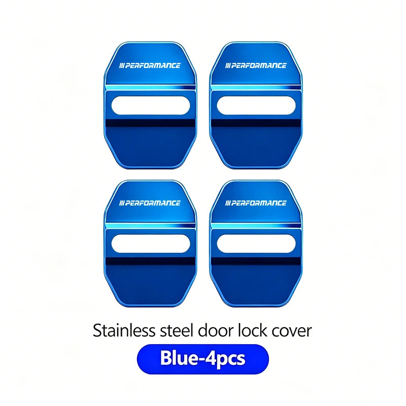 4Pcs Zinc Alloy  Car Door Lock Buckle Protection Cover Anti-Collision Shock Absorbing Cushion Stickers For BMW G80 G06 G07 G42 G