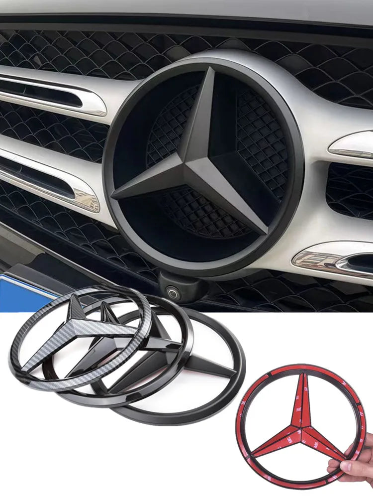 ABS Car Front Grille Badge Decal Cover Emblem for Mercedes Benz W204 W205 W210 W211 GLA GLK GLC GLE Interior Mouldings QBT-BENC