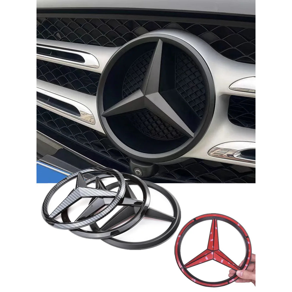 ABS Car Front Grille Badge Decal Cover Emblem for Mercedes Benz W204 W205 W210 W211 GLA GLK GLC GLE Interior Mouldings QBT-BENC