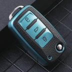 3 Buttons Key Case for Volkswagen Polo Tiguan Passat Golf Jetta Lavida Tpu Leather Protection Shell Bag For Skoda Octavia Seat
