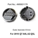 4pcs AUDI 60/61/68/69/77MM/135MM Car Wheel Center Hup Cap Cover for A6L A7 A8 A3 A4 A5 A6 S3 S4 Q3 Q5 Q5L Q7 RS3 RS4 RS5 RS6 TT