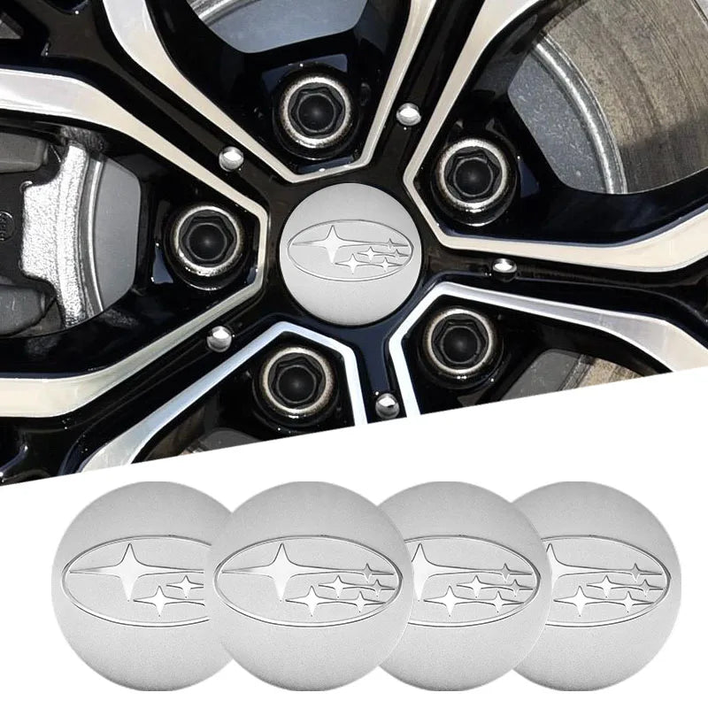 4Pcs Auto Wheel Stickers Car Center Hub Cap Decal For Subaru STI WRX Forester Impreza Legacy Outback XV WAS Ascent Atenza BRZ