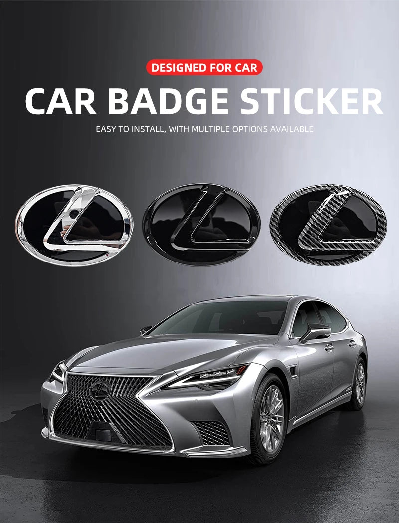 100/110/120/130/140/150/160mm Car Rear Trunk Emblem Front Grille Logo For Lexus ES RX NX LS UX LM LX GX LC RZ IS CT GS RC HS SC