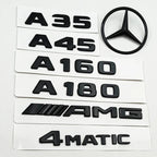 3D ABS Black A35 A45 A160 A180 A200 A250 Logo Letters 4MATIC Badge Car Rear Star Sticker AMG Emblem For Mercedes Benz