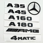 3D ABS Black A35 A45 A160 A180 A200 A250 Logo Letters 4MATIC Badge Car Rear Star Sticker AMG Emblem For Mercedes Benz