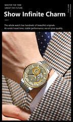 POEDAGAR Top Luxury Man Wristwatch Luminous Hollow Tourbillon Stainless Steel Men Clock Mechanical Automatic Men's Watches Reloj