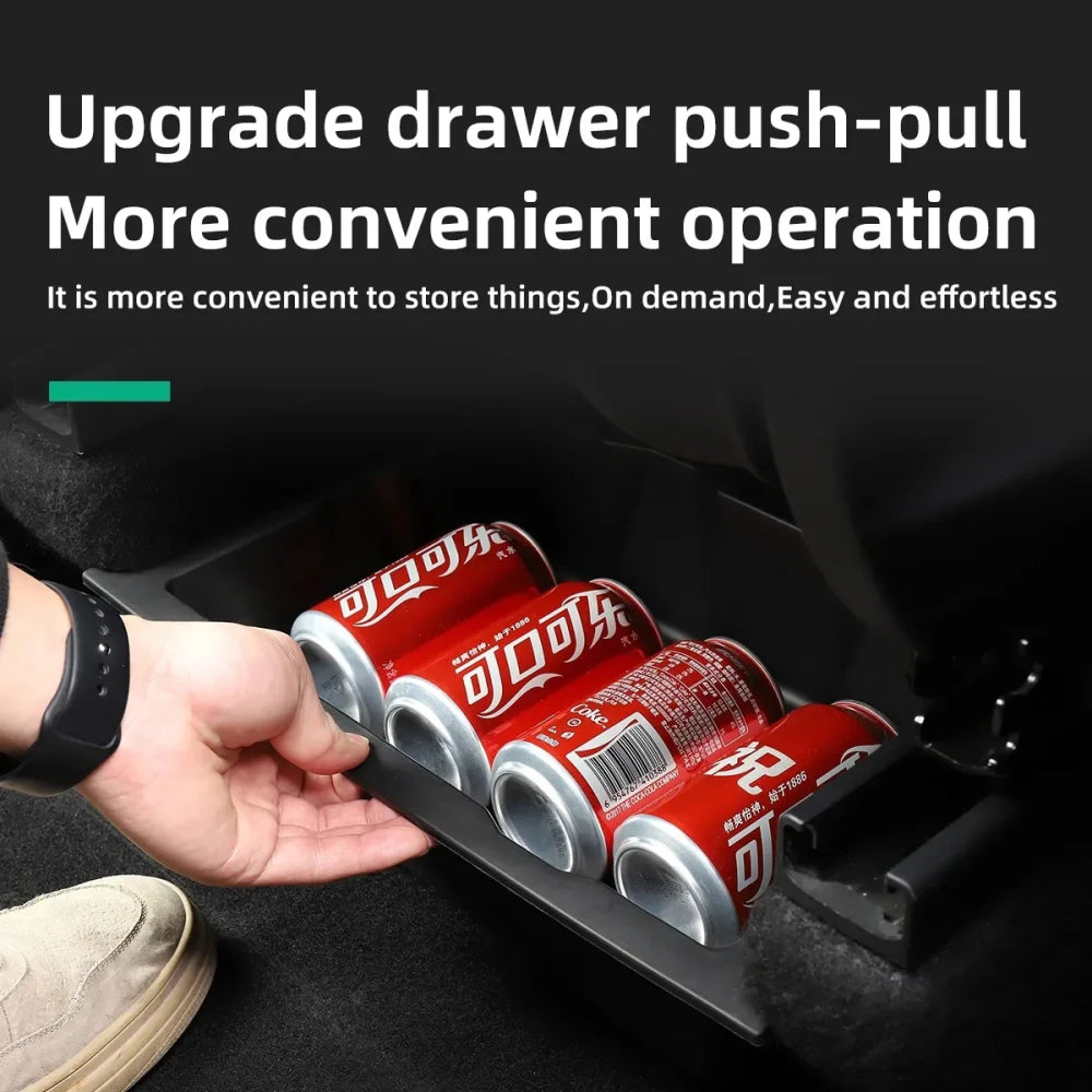 TPE Under Seat Storage Box For Tesla Model Y Juniper 2025 Center Console Organizer Bin Front Backseat Bag Trash Tray Accessories