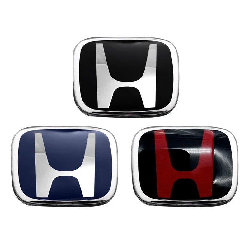 Car Steering Wheel Emblem H-Sticker For Honda Civic Accord City CRV Jade Fit Odyssey Hybrid Red Black Blue Interior Modification