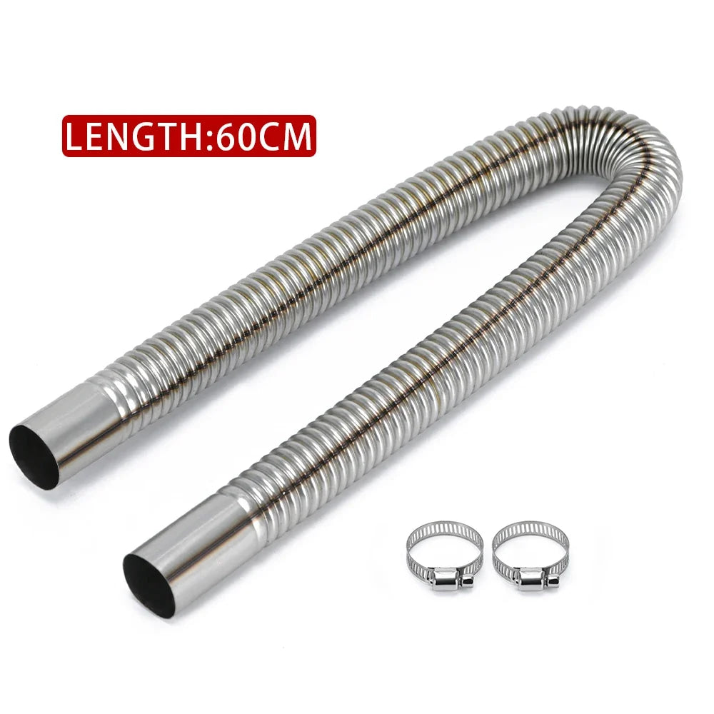 60cm - 300cm Air Diesel Parking Heater Stainless Steel Exhaust Pipe Tube Gas Vent Hose Car Truck VAN With 24mm Bore Car Muffler