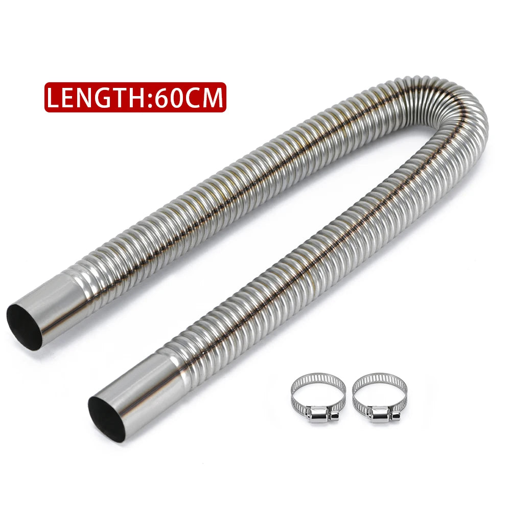 60cm - 300cm Air Diesel Parking Heater Stainless Steel Exhaust Pipe Tube Gas Vent Hose Car Truck VAN With 24mm Bore Car Muffler
