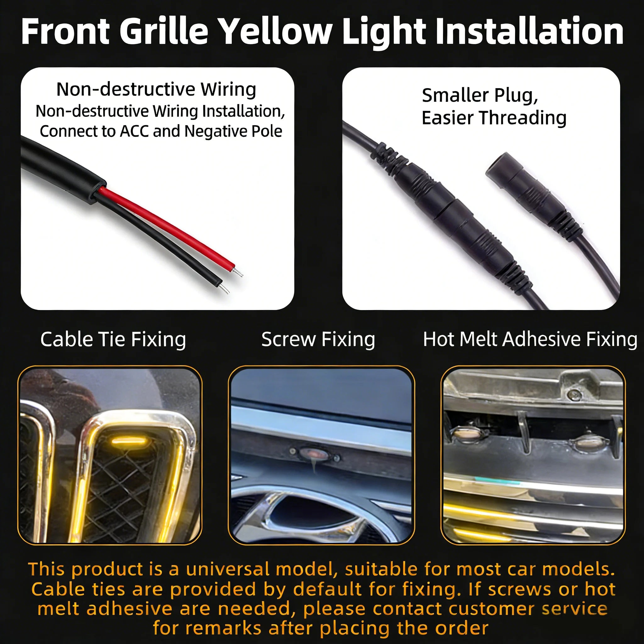 4Pcs 6Pcs Front Grille LED Lights For Toyota Land Cruiser Prado 150 120 Amber DRL Daytime Running Warning Grill Lamps
