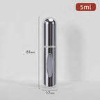 Mini atomizador de botella de Perfume recargable, pulverizador de aluminio, contenedor de líquidos portátil de viaje, herramienta dispensadora de cosméticos, 1 ud.