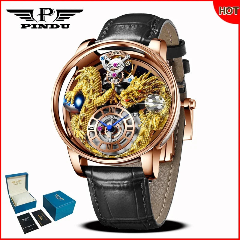 PINDU Design 2025 NEW Men Watch Diamond TourbillionTop Brand Luxury Astronomia Quartz Watch Men sapphire glass waterproof Watch