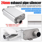 24mm Muffler Silencer S Curved Air Diesel Parking Heater Exhaust Pipe Aluminum Alloy Small Medium Large for Weibost Eberspach
