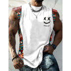 Summer New Men's Vest T Shirt Patterned Tribal Round Neck Clothing Daily Fitness Sports Vintage Sleeveless Printed Ethnic Tops