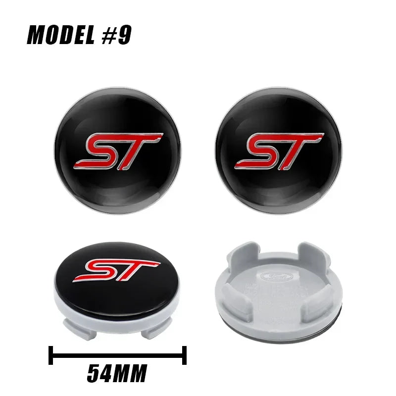 4pcs 56mm 60mm 54mm For Ford Ranger Focus Kuga Mustang Mondeo Fusion Esco Logo Car Wheel Center Hub Cap Rim Cover Emblem Sticker