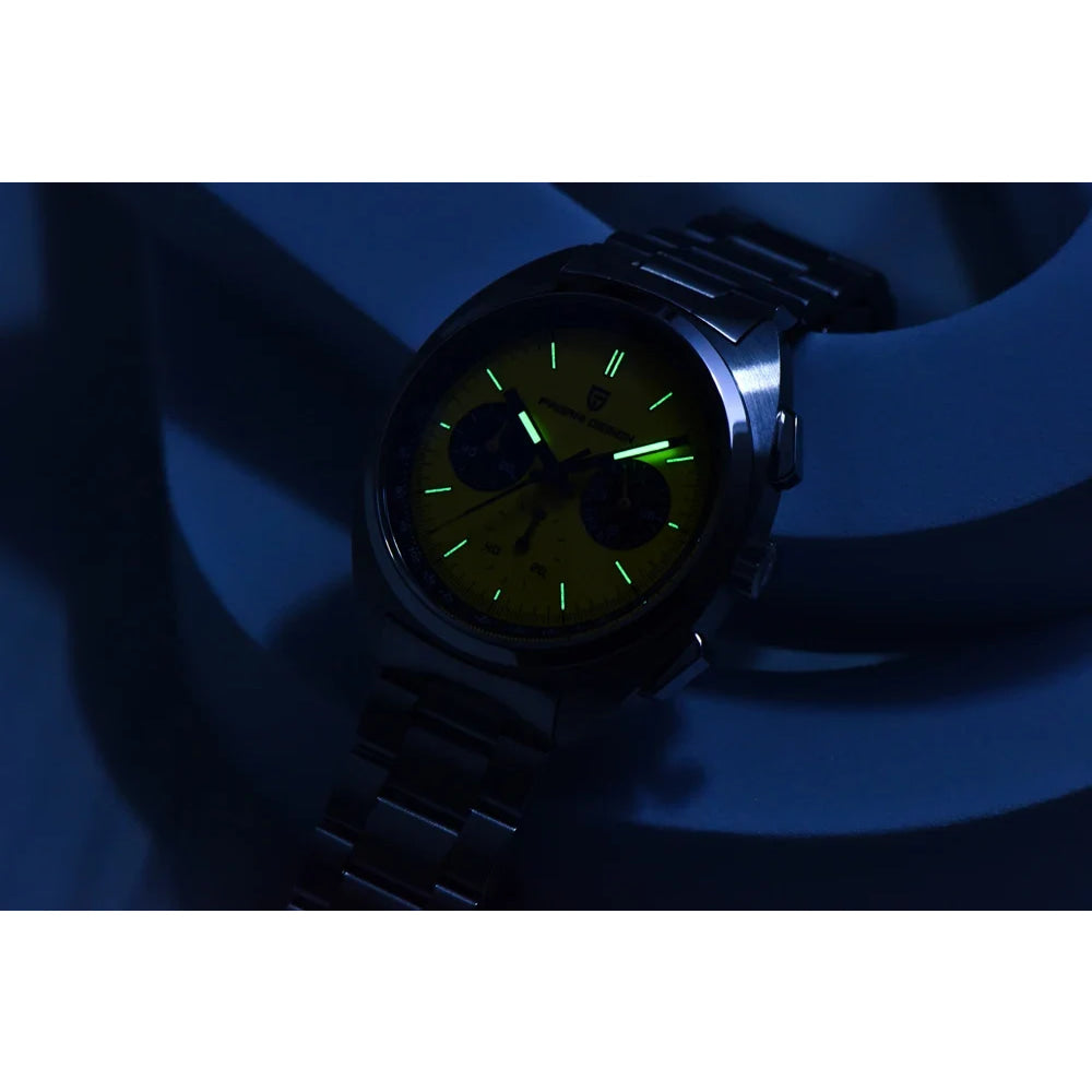 PAGANI DESIGN Panda Mens Watches Quartz Luxury Watch For Men Chronograph VK63 Wristwatches AR Sapphire Waterproof Luminous Clock