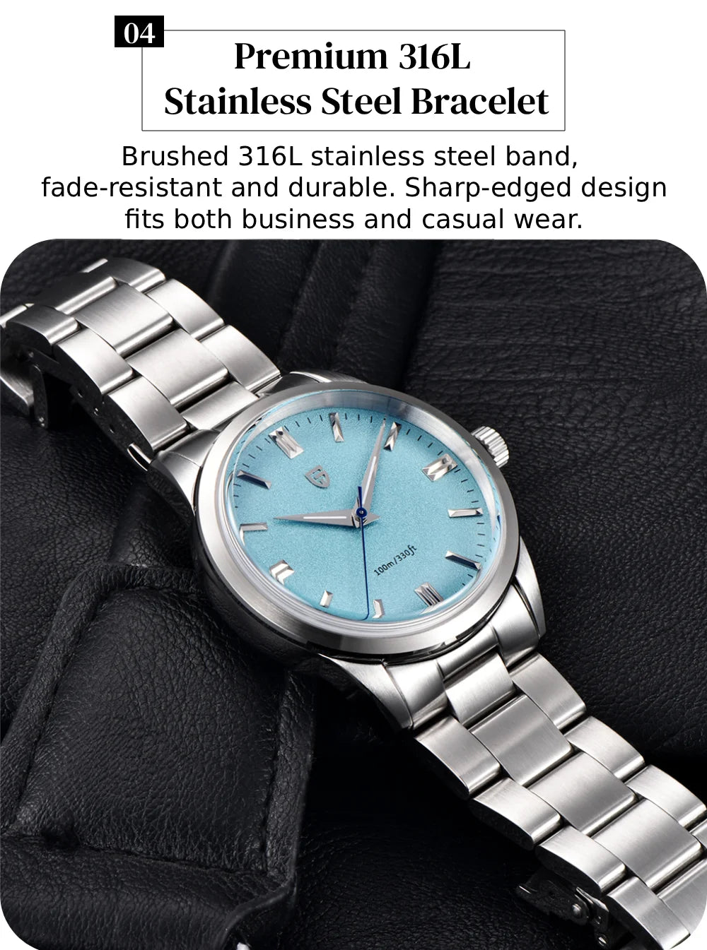 PAGANI DESIGN 2026 NEW Top Ice Blue Dial Men Quartz Watch Japan VH31 100M Waterproof Luxury Dress Watch For Men Reloj Hombre