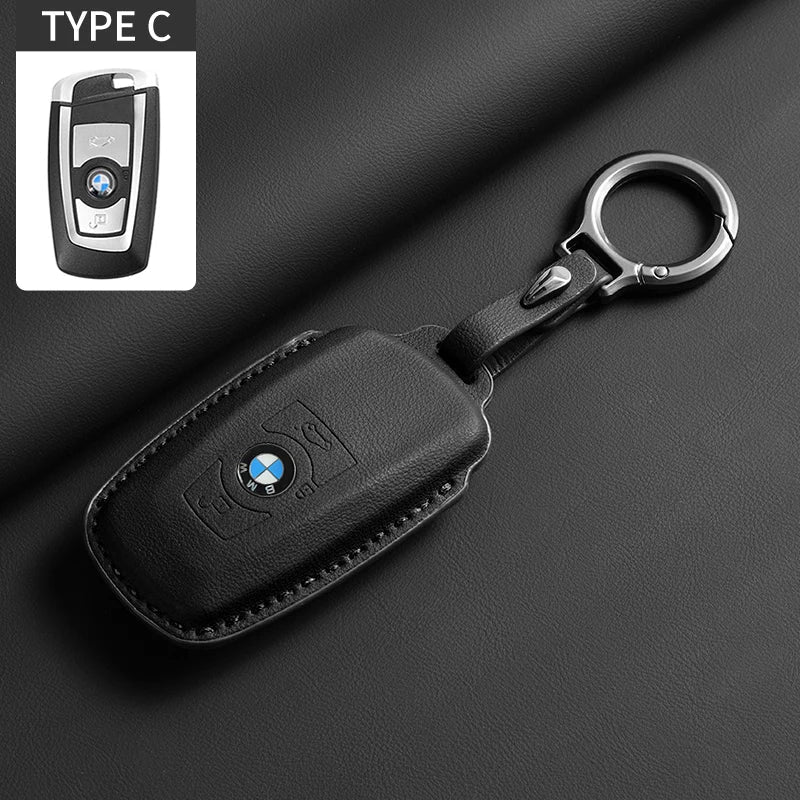 Soft Leather Car Key Case Full Cover Shell For BMW 1 2 3 4 5 6 Series X1 X3 X4 X5 X6 F36 F25 F26 F30 F34 F10 F07 F20 Z10 F15 F16